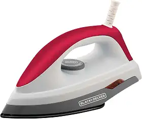 BLACK+DECKER Ferro de Passar Roupa à Seco, Com Base Antiaderente, Vermelho e Branco, Modelo F300, 220V