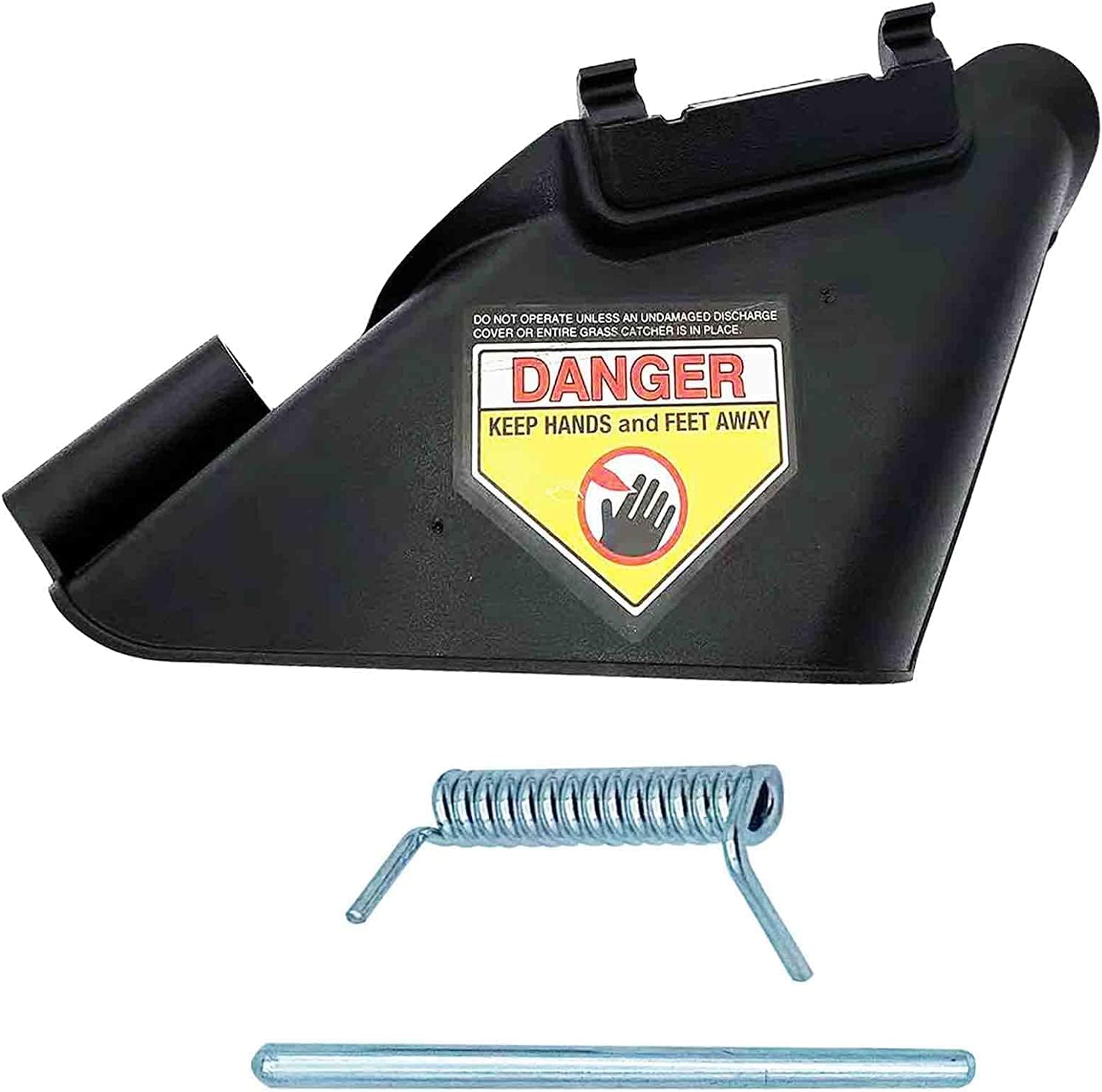 731-07131 Side Discharge Chute with 987-02516A Hinged Mulch Plug Compatible with MTD Lawn Mower 987-02516A 98702516A 98702516 731-7131 731-07131 with Pin and Spring