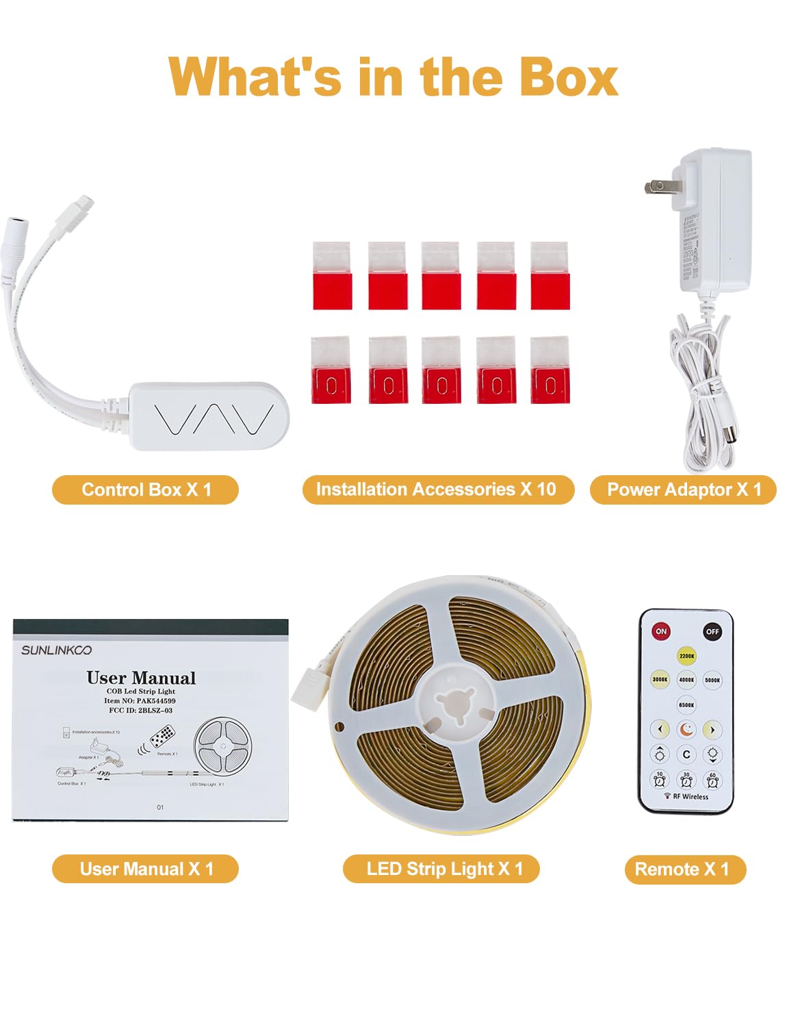 COB - Tira de luces LED inteligente para recámara (16.4 pies)