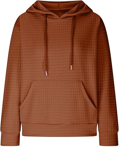 Miniatura 5 de Sudaderas de otoño para mujer, sudaderas clásicas de punto con cordón de ajuste, a la moda, sin botones, de manga larga, con bolsillos, tops de gran