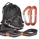 Hammock Straps, iSPECLE 9 Feet Long Tree Strap, Set with 2 Strong Carabiners