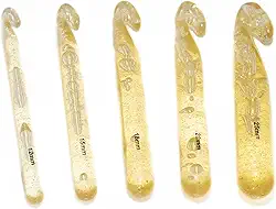 Kit c/ 5 Agulhas Grandes de Crochê Fio de Malha - (12,15,18,20, 25mm)