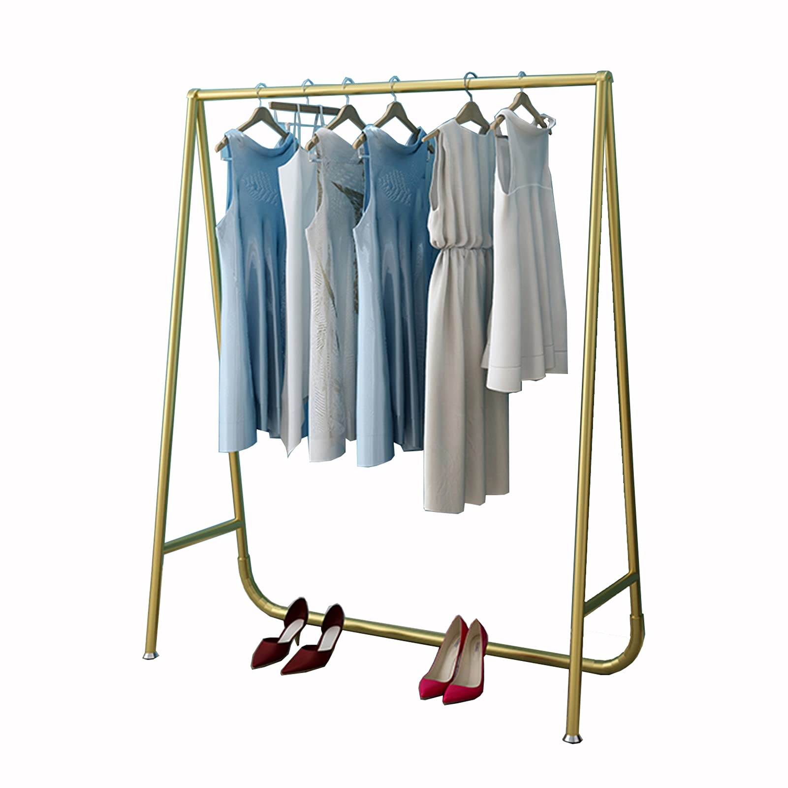 Porte-manteau robuste anti-pli portant vêtements métal or charge 60 kg