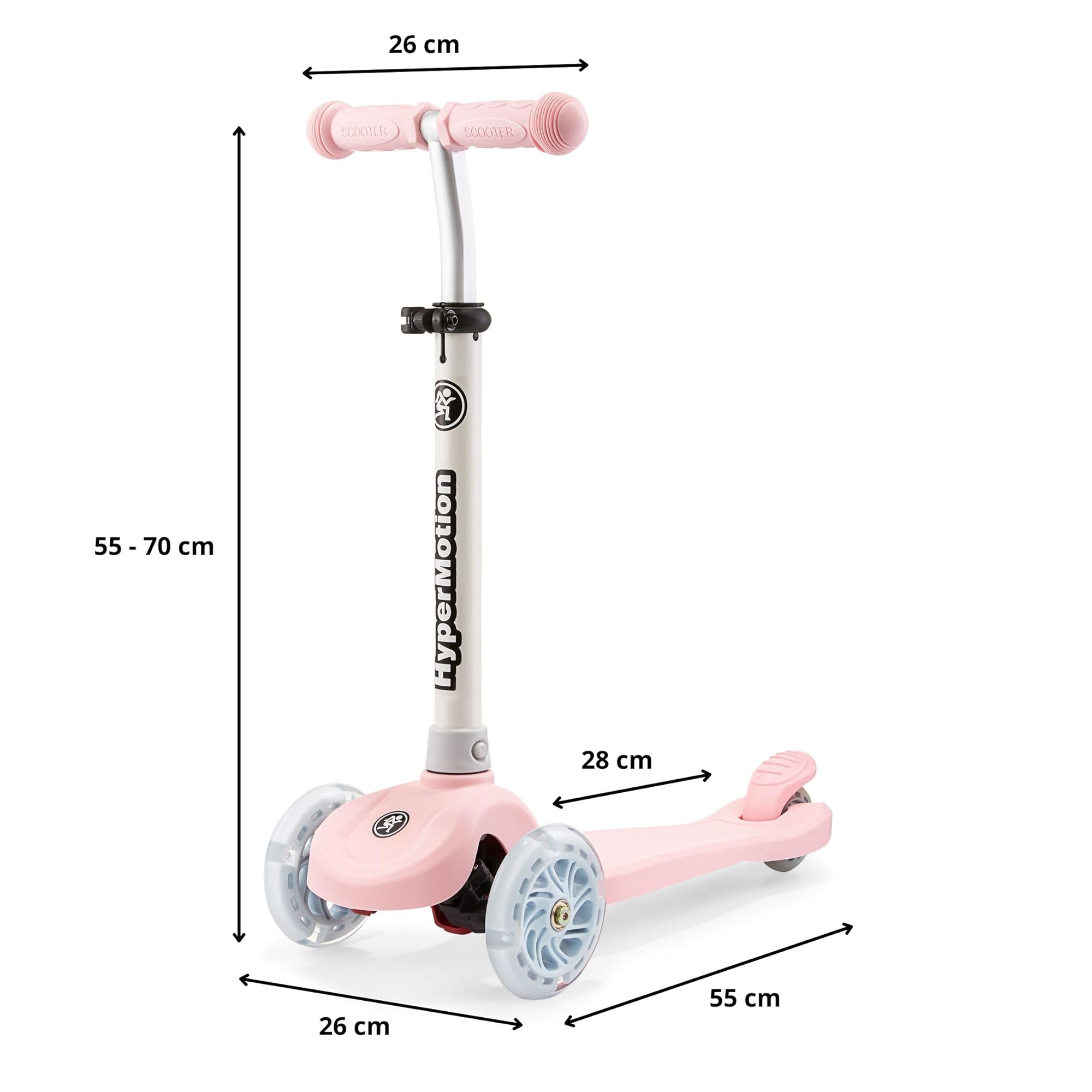 HyperMotion Triciclo per bambini 3-8 anni, monopattino bilanciere TRINGO, pedana antiscivolo, monopattino regolabile per bambina, ragazzo 3+, carico massimo 50 kg