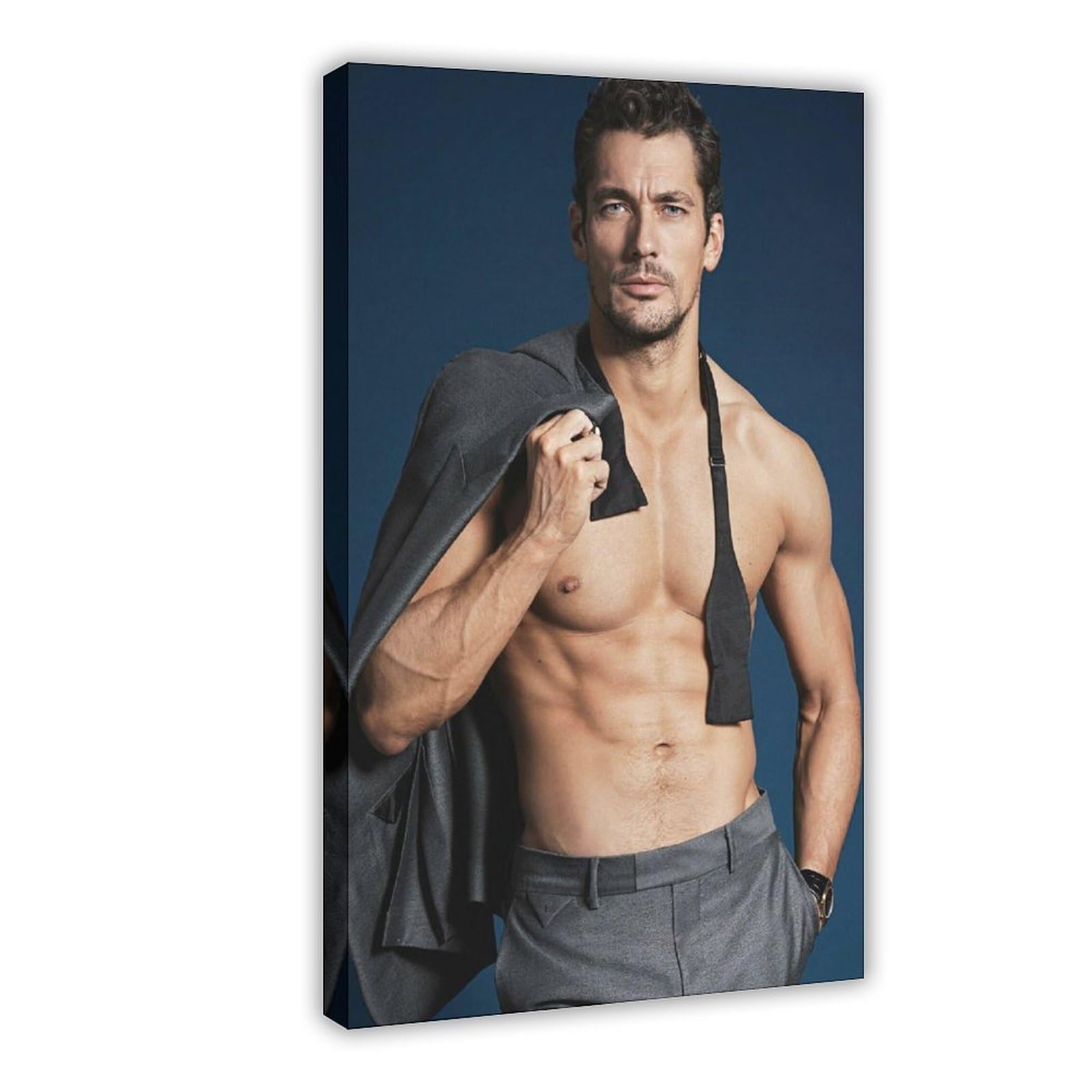 Jdekaec Model David Gandy 4 Canvas Poster Wall Art Decor Print Picture Paintings for Living Room Bedroom Decoration Frame-style 24x36inch(60x90cm)