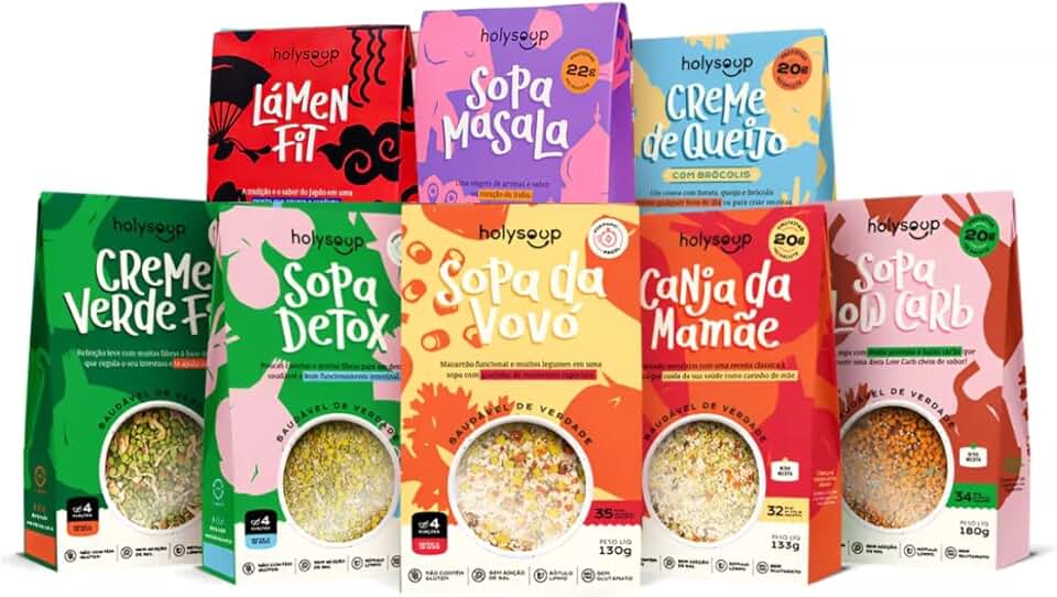 Kit Completo 8 un. Sopas Sem Glúten 100% Natural HolySoup