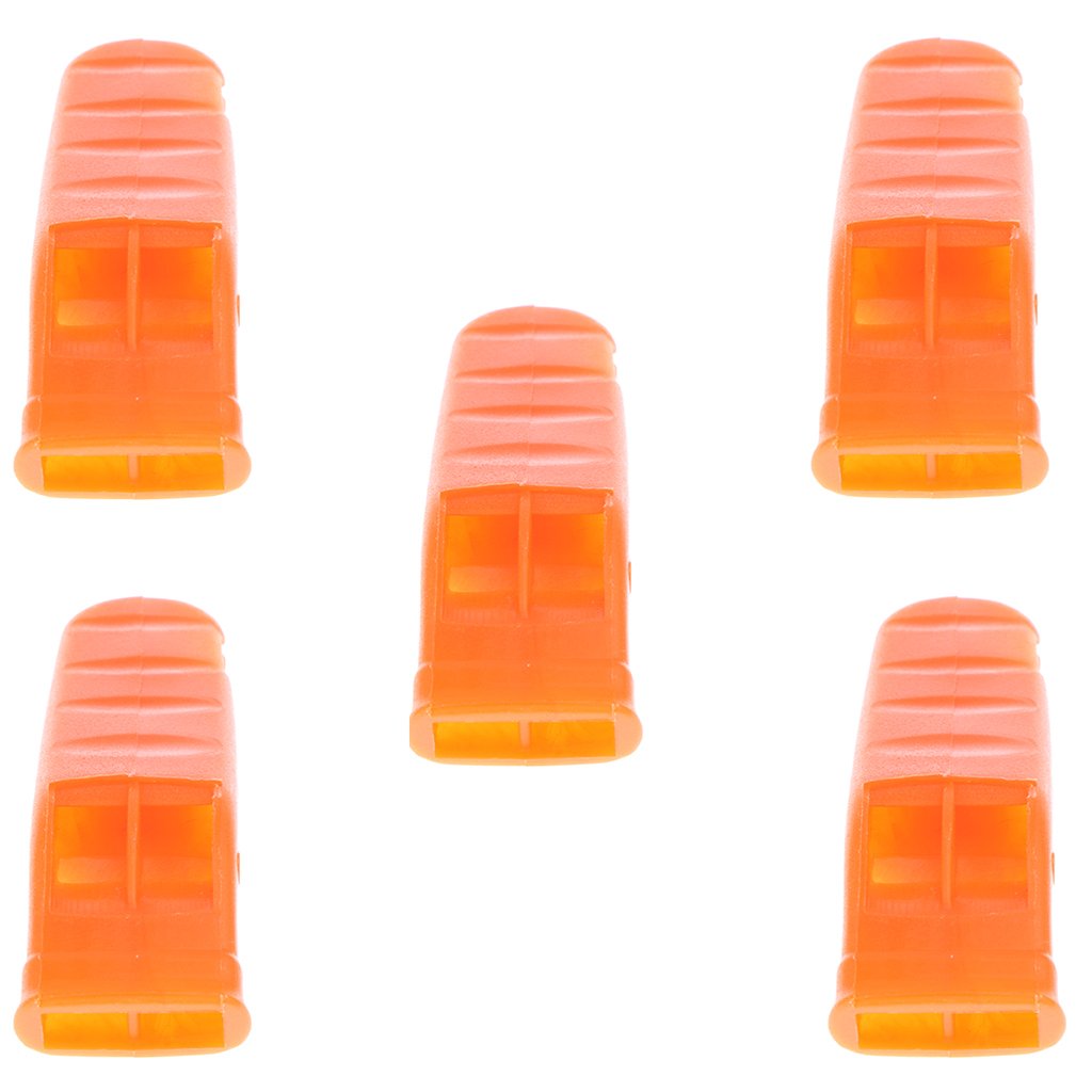 MagiDeal Marine Camping Boating Hiking Camping Lifesaving Emergency Survival Tool Whistle Orange Pack of 5PCS-image-37
