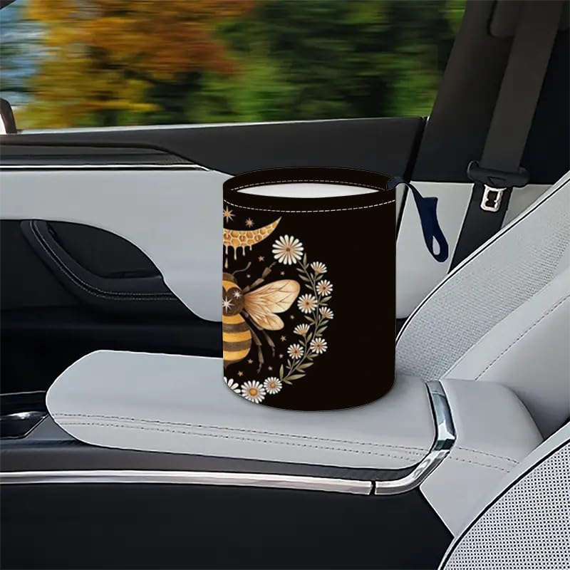 Miniatura 4 de Papelera portátil reutilizable impermeable para automóvil, organizador de vehículos multiusos, esenciales para viajes por carretera (abeja)