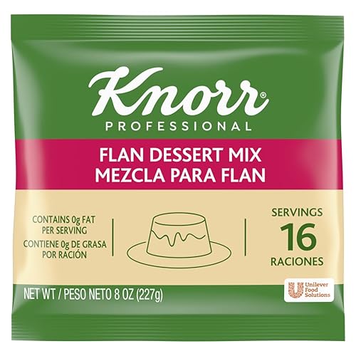 Knorr Professional Creme Caramel Flan - Mezcla de postre de flan, 0.00 oz de grasa trans, 8 onzas (paquete de 6)