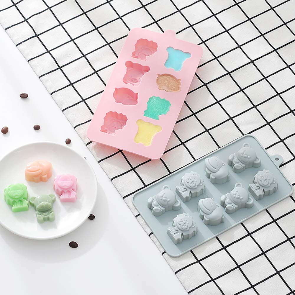 Molde De Chocolate con Forma De 8 Cavidades, Juego De Molde De Silicona Antiadherente 2pcs para Jalea De Chocolate Dulce, Cubo De Hielo