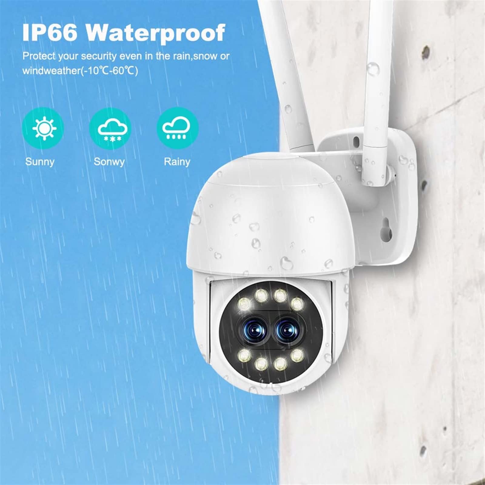 Kamera 8MP Zewnętrzny Zoom cyfrowy 8X Automatyczne śledzenie CCTV Nadzór wideo Kamera IP 4MP Ochrona bezpieczeństwa Kolor Night Vision(4MP Camera Add 32GB)