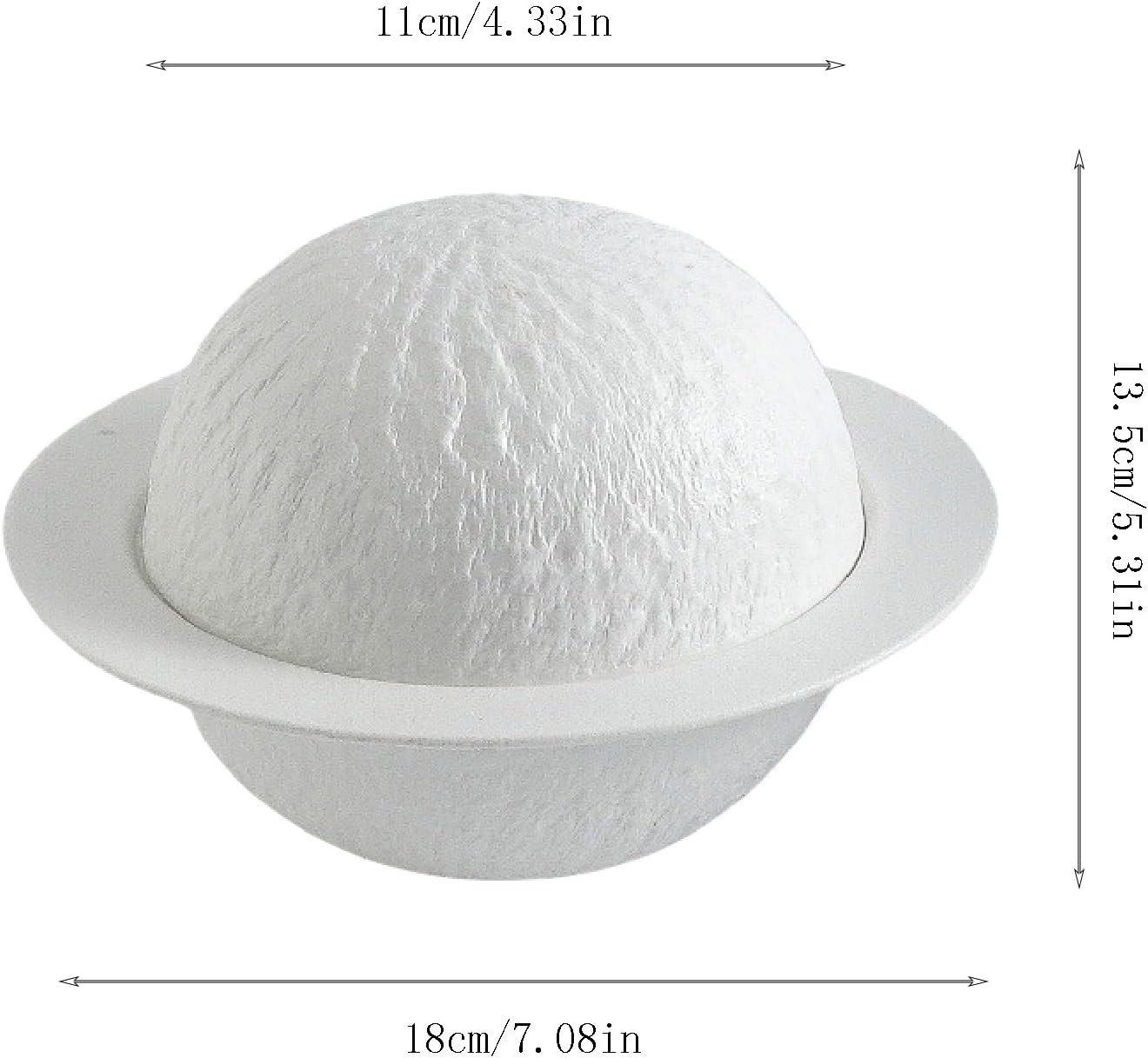 Creative Planet Galaxy Bowl, Imitation Volcanic Stone Ball Plate, Round Planet Ceramic Bowl, Creative Moon Tableware for Kitchen Party Dining(White)