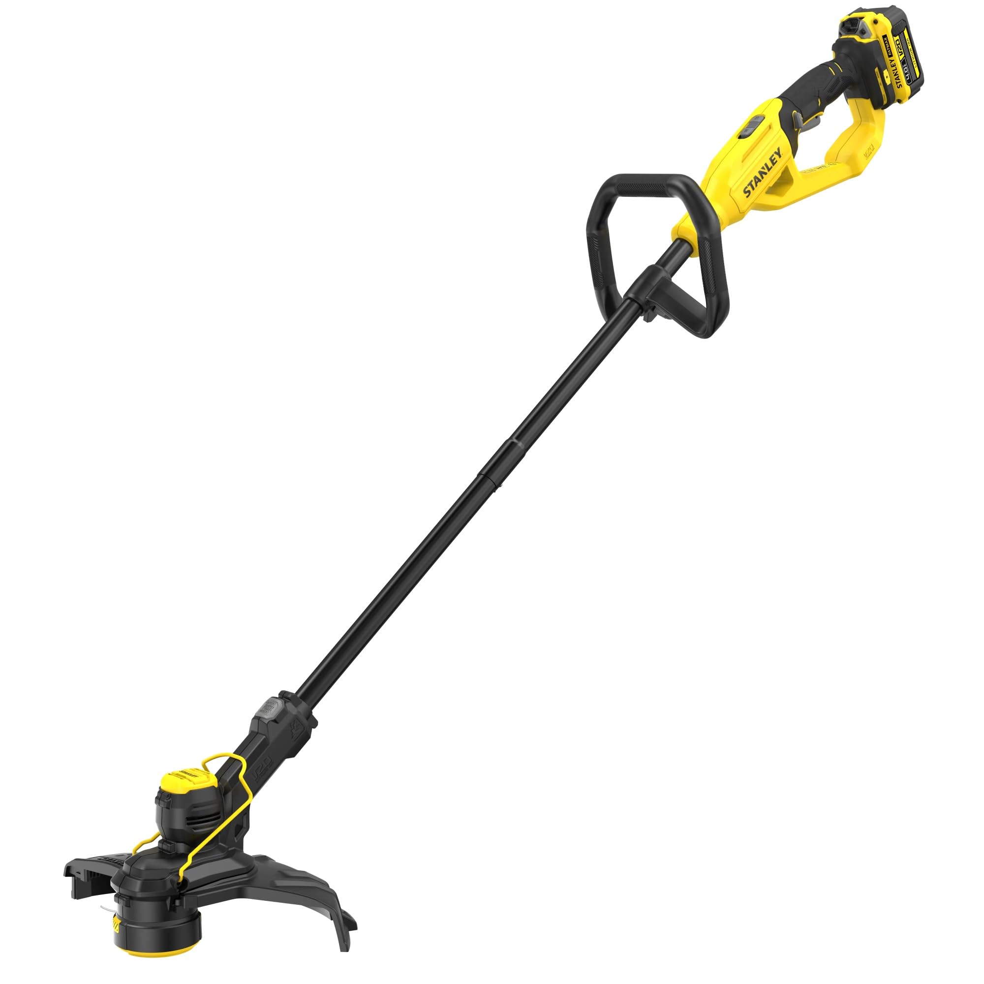 STANLEY V20 Cortacésped sin cable, con protector de bordes, incluye batería y cargador, 18V, STCST933M1-QW