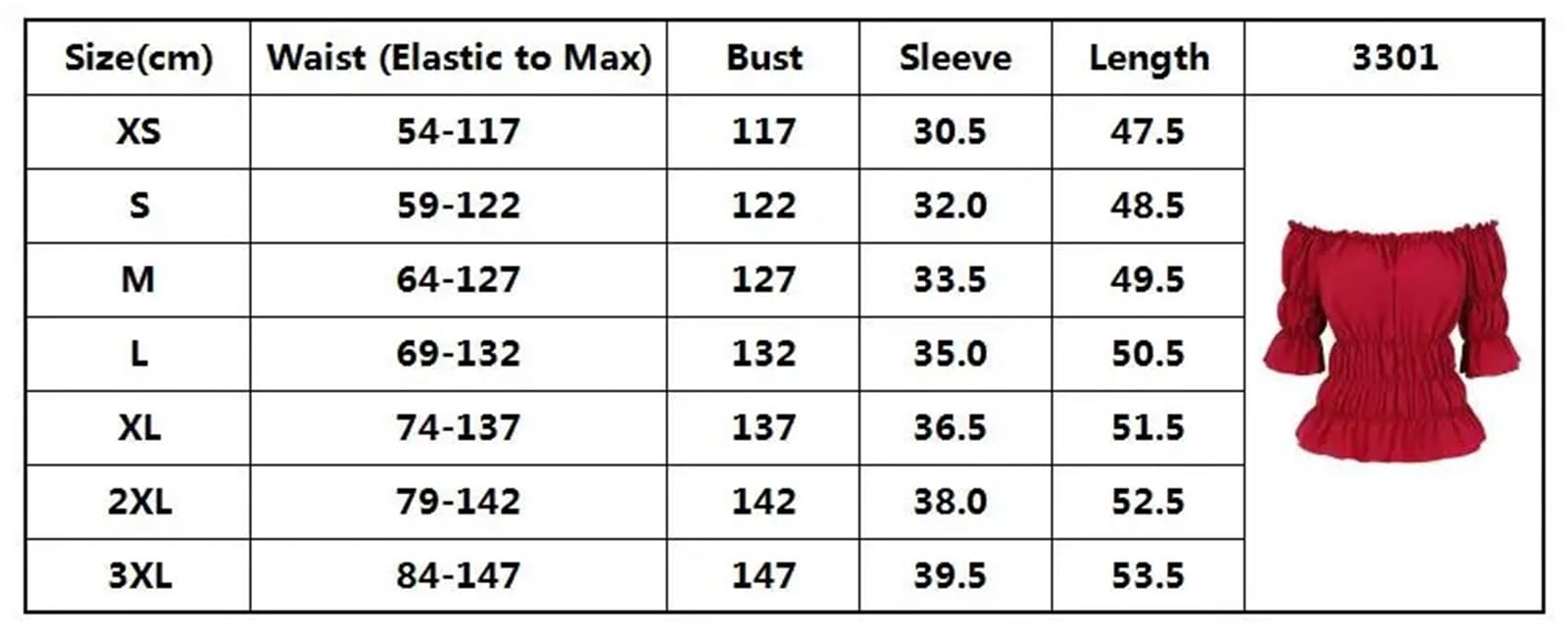 Haut Epaules Dénudées Chemisier Corset for Femme, épaules dénudées, Taille élastique, Chemise Steampunk, Manches Courtes(Blue,2XL)