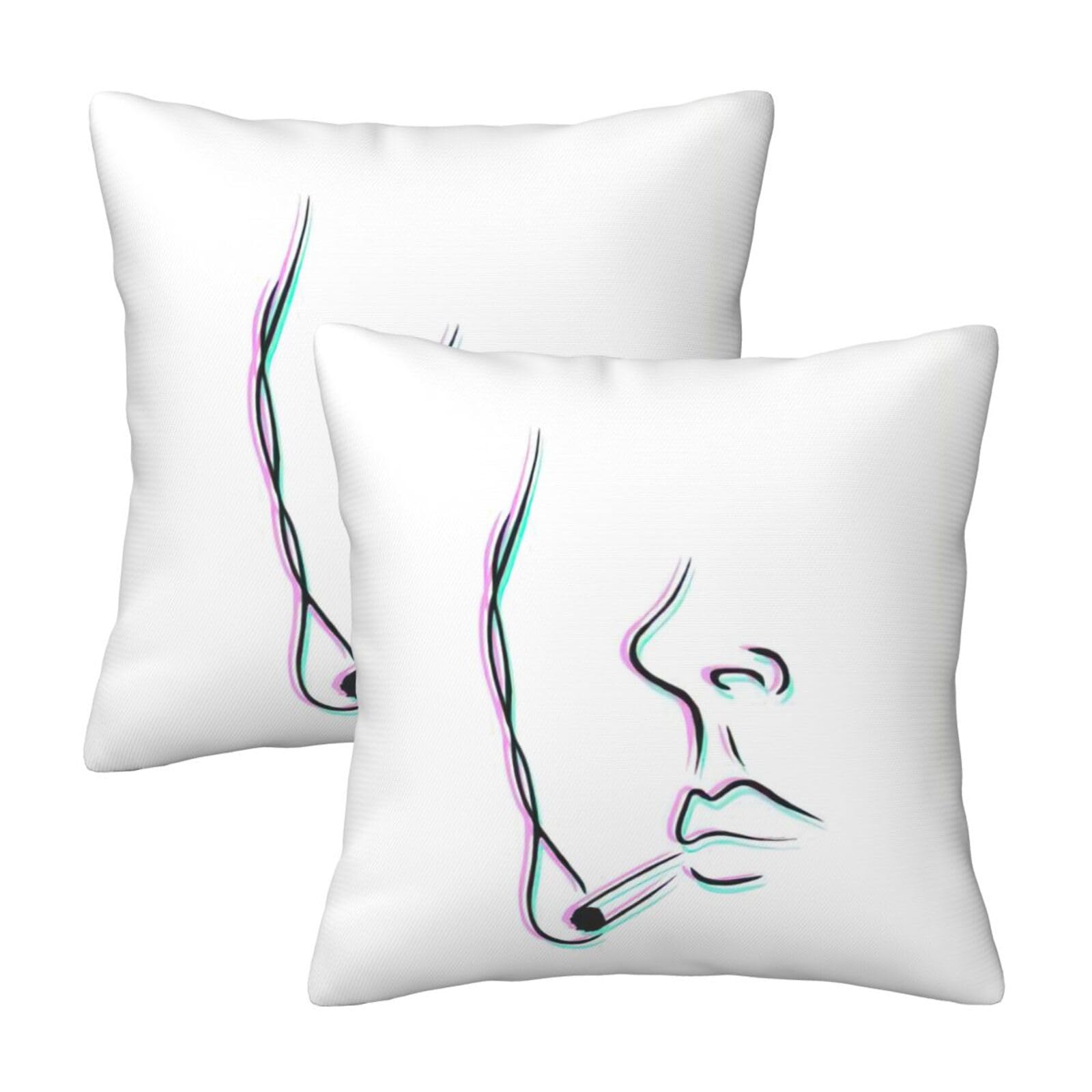 Kfjghhl Smoker Throw Pillow Covers Decorative Farmhouse Couch Pillow Case 4 Sizes Square Cushion Pillcase