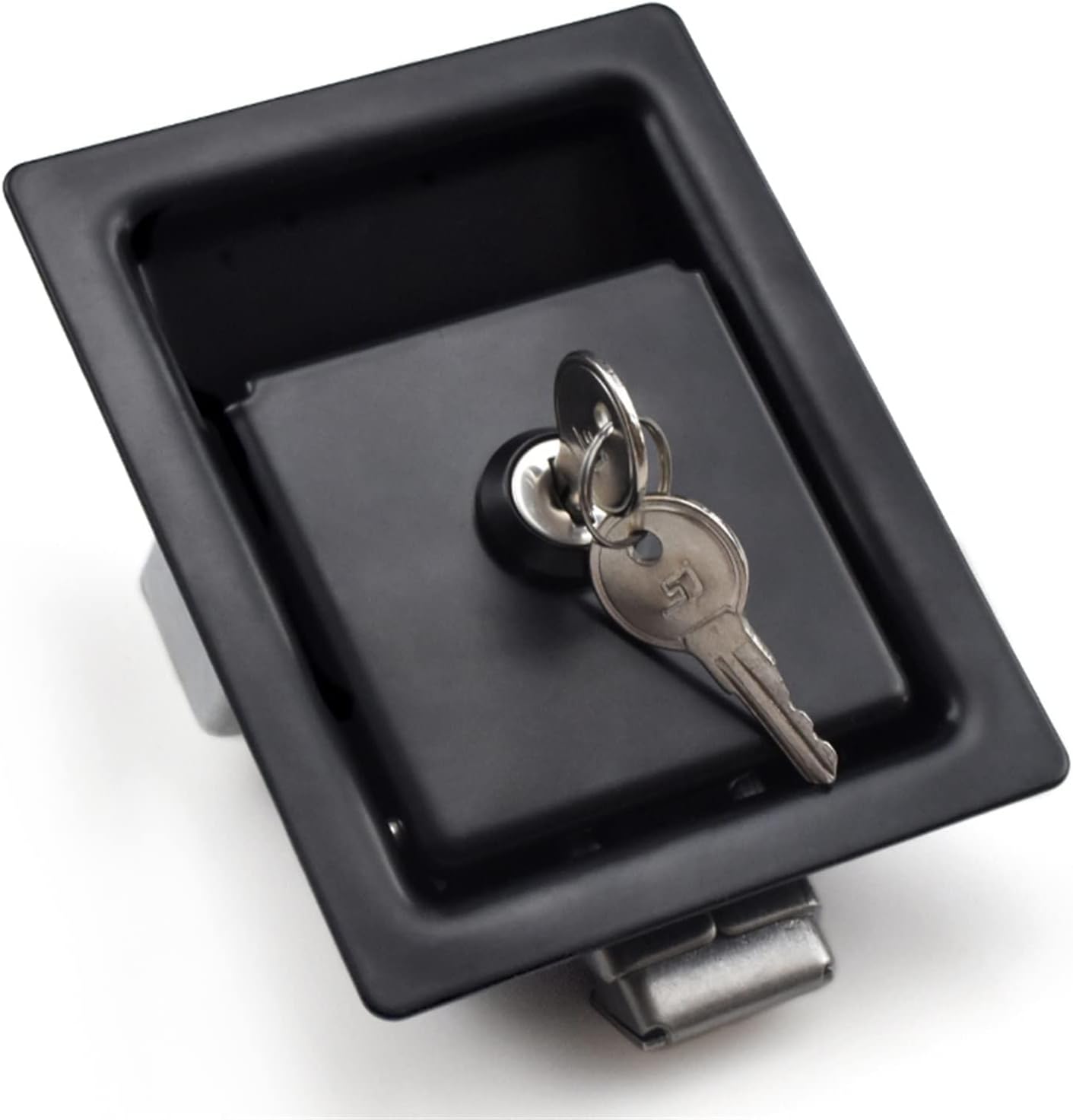 Black Flush Mount Carbon Steel Heavy Duty Premium Paddle Handle Locking Latch for Special Vehicles Modified Vehicles 1Pcs (Color : with Lock)