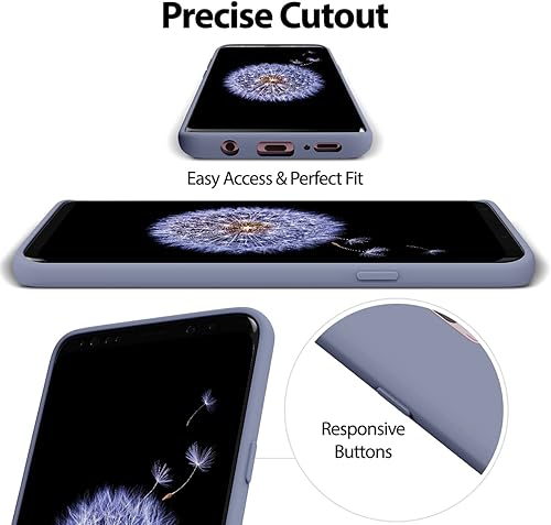 Miniatura 5 de GOOSPERY Funda de silicona líquida para Galaxy S9 Plus (2018), suave al tacto, protección de cuerpo completo, a prueba de golpes, con forro de