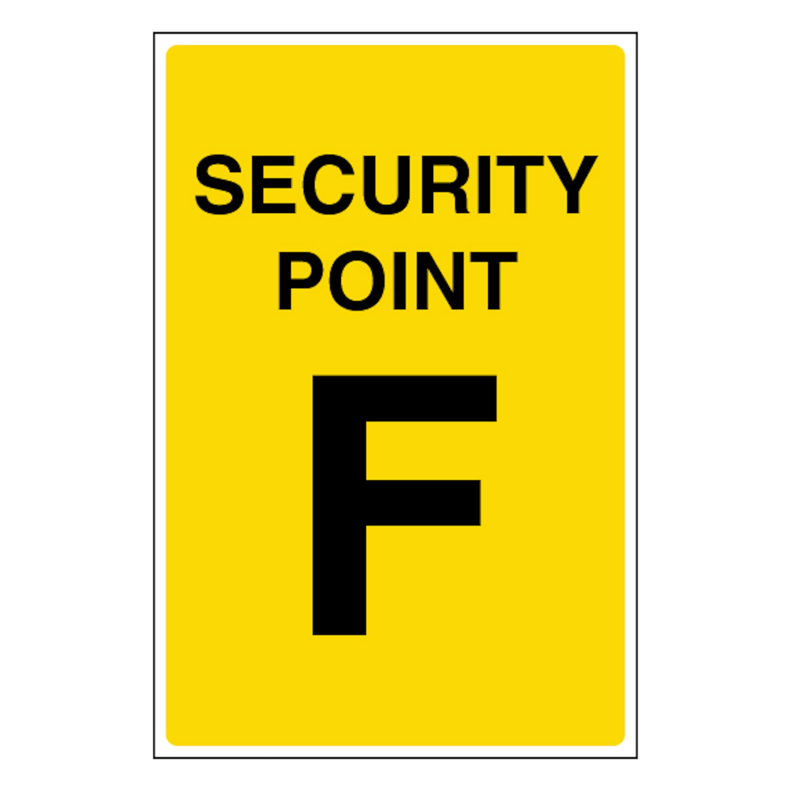 V Safety Security Point F 100 x 150 mm - Glow In The Dark 1mm Rigid Plastic