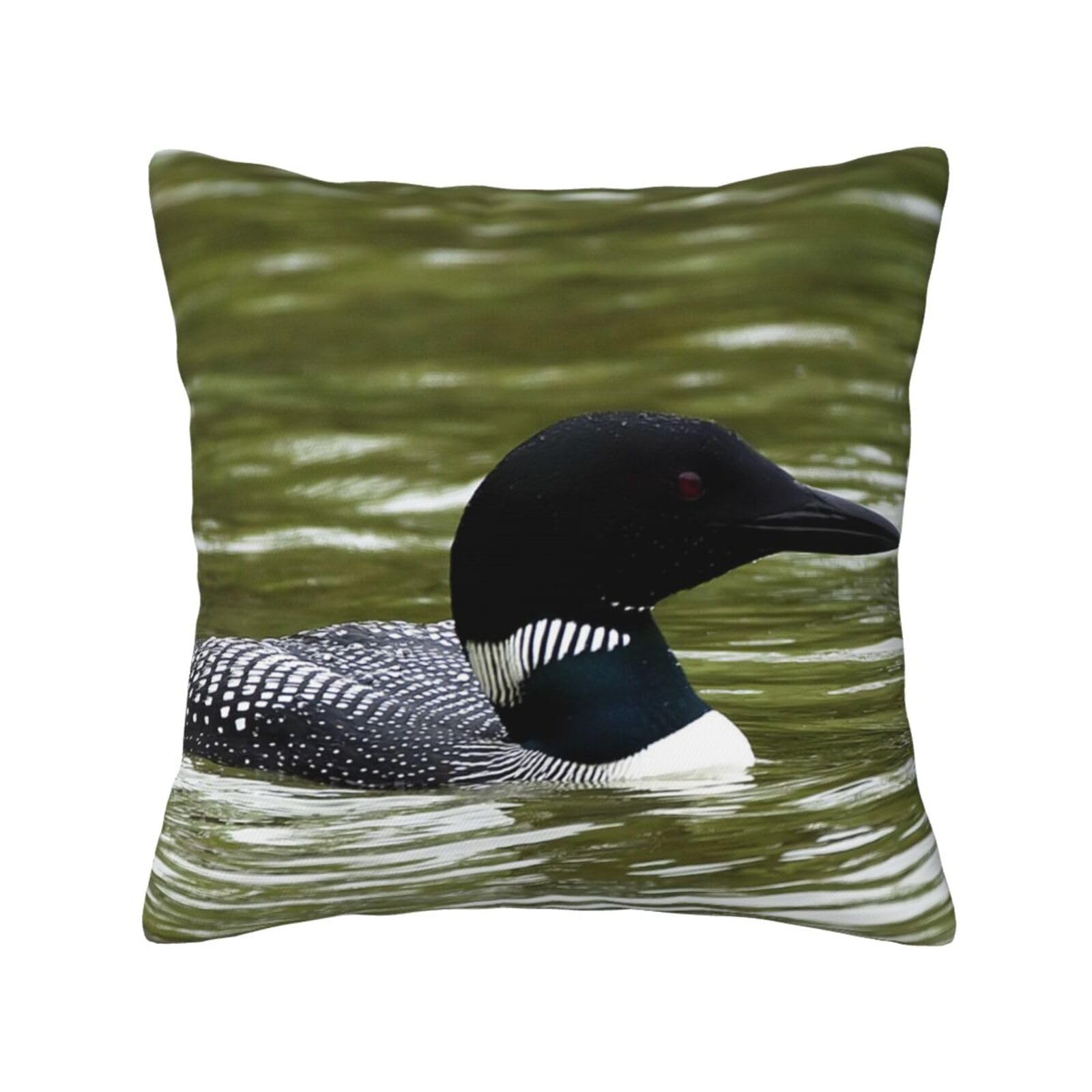 FFSHKOWE Loon Nature Birds Decorative Throw Pillow Cover Double-Sided Printed Cushion Cover for Sofa Couch Bed Chair 50 x 50cm