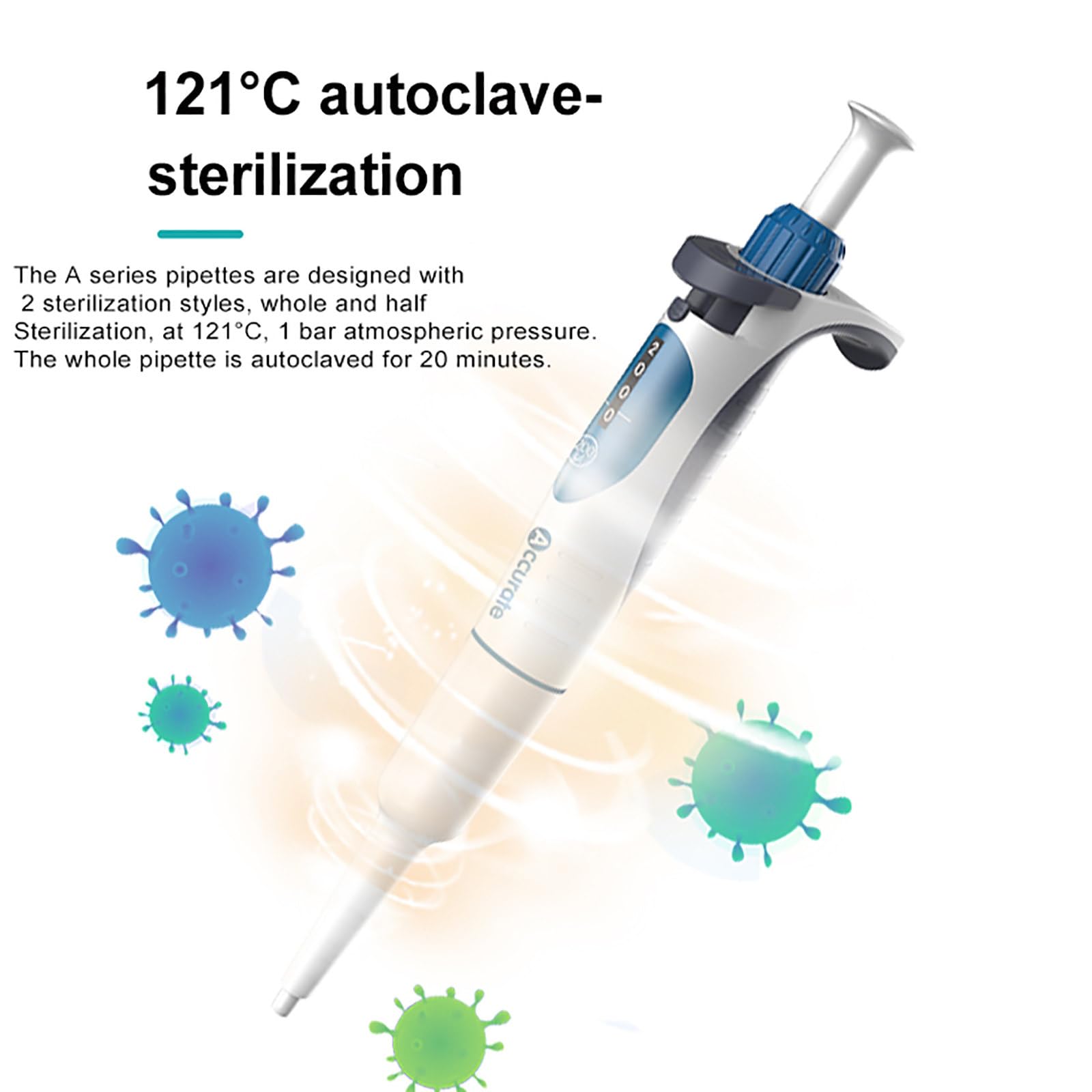 Micropipeta De Un Solo Canal, 0.1μl-10ml / Alta PrecisióN, Ajustable Digitalmente, Bloqueo De ProteccióN De Capacidad/Rango De Bloqueo, con Punta De Pipeta,1~10ml