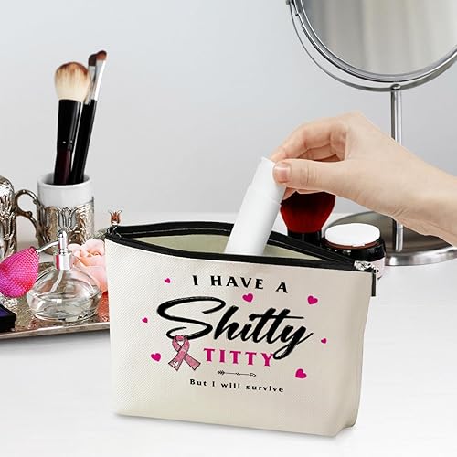 Miniatura 2 de Bolsa de maquillaje inspiradora para el cáncer de mama, concientización sobre el cáncer de mama, sobreviviente de cáncer de mama, regalos para