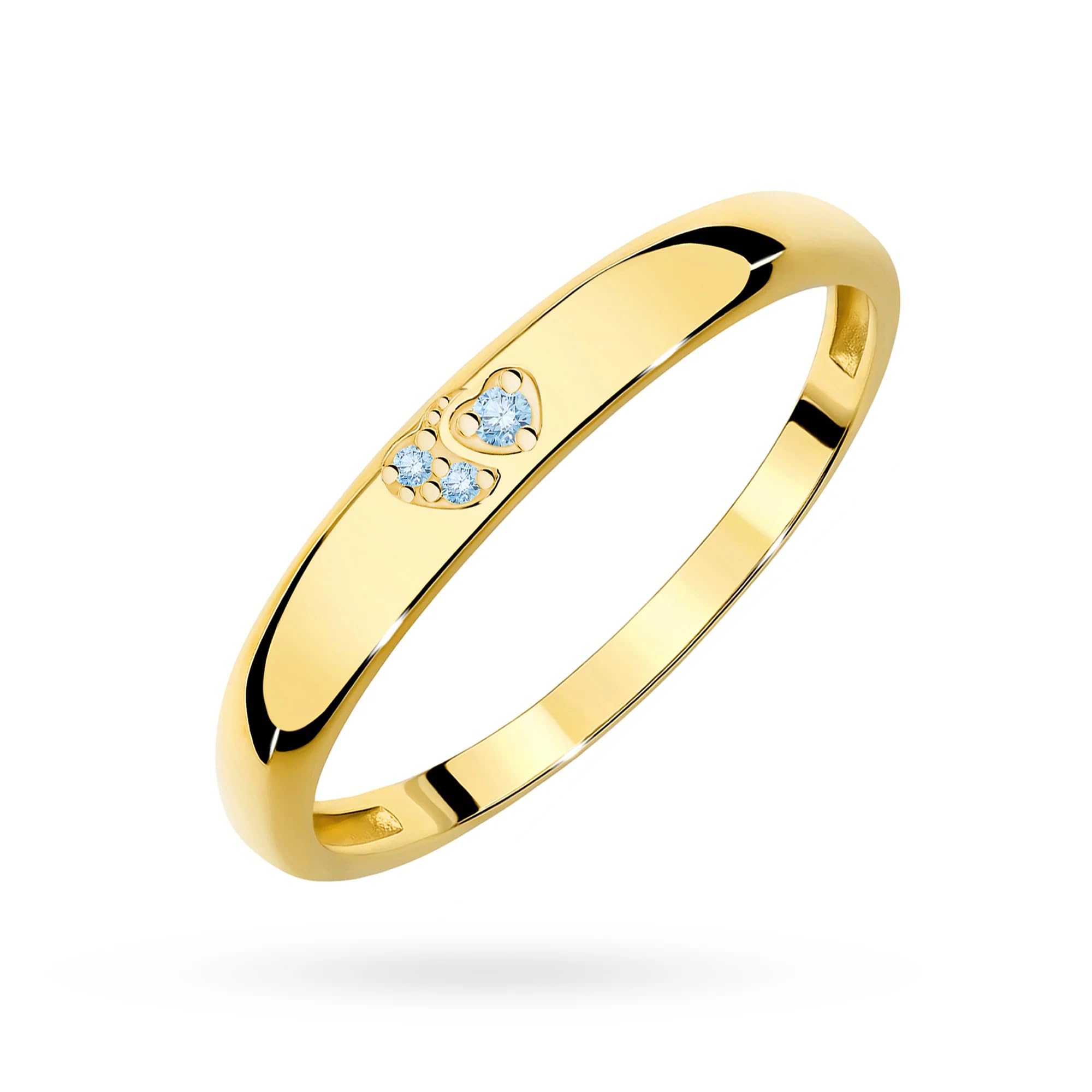 MARKO Goldring Damen 333 Echtgold mit Zirkonia – romantischer Doppel Herz Ring aus 8 Karat Gold – goldener Ring mit Stein, Geschenk für Frauen, Herzring in Rosa, Blau oder Hellblau