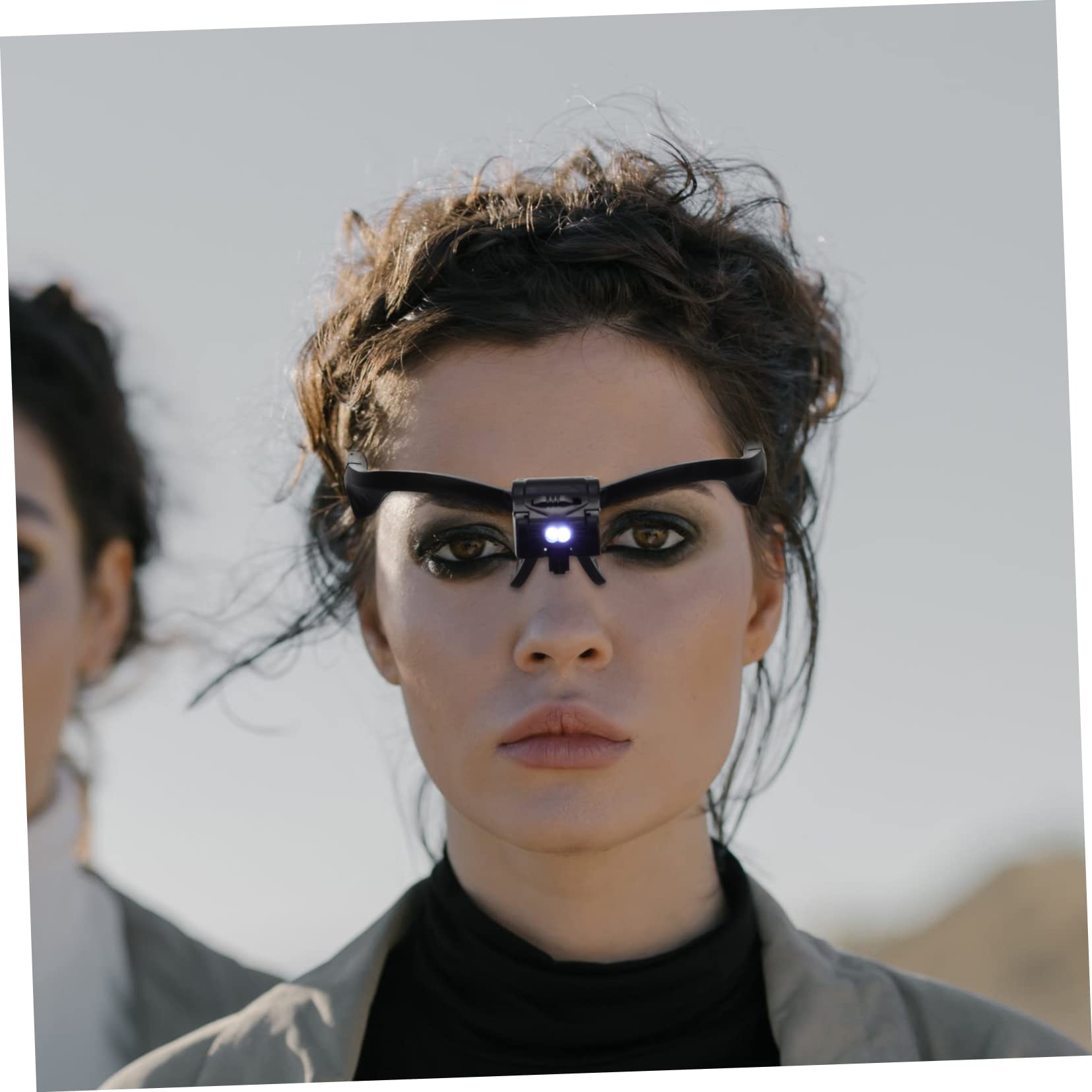 Baluue Zeckenlupe mit 5 Linsen Vergrößerungsbrille LED Licht Kopfhalterung Kunststoff Acryllinse Schwarz für Präzises Arbeiten