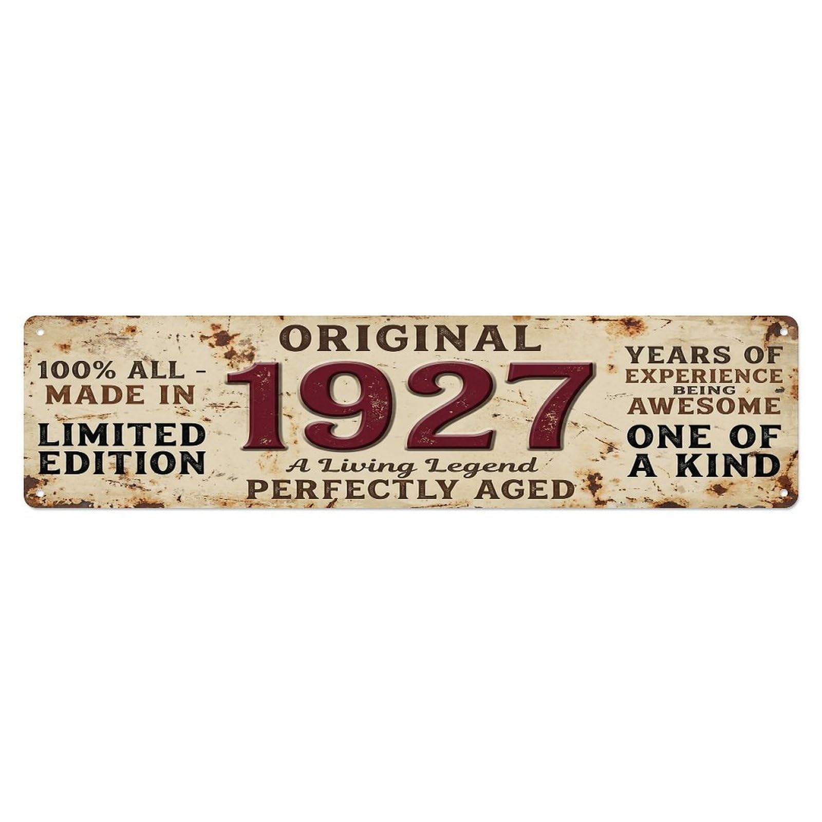 Original 1927 Limited Edition Perfectly Aged Live Legend Metal Tin Sign