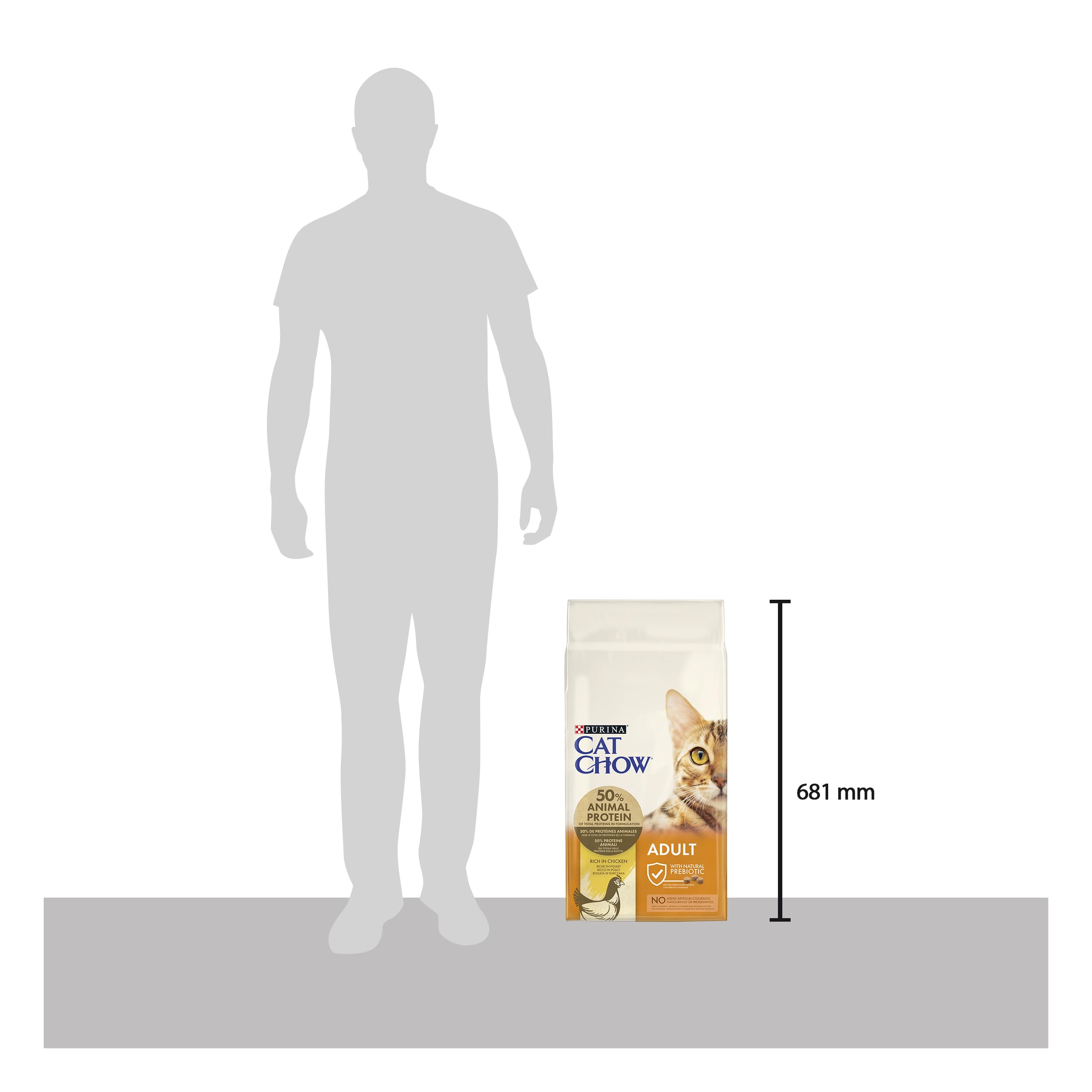Purina Cat Chow | Erwachsene | Trockenfutter für Katzen | NaturiumTM | Huhn | 10 kg | Beutel