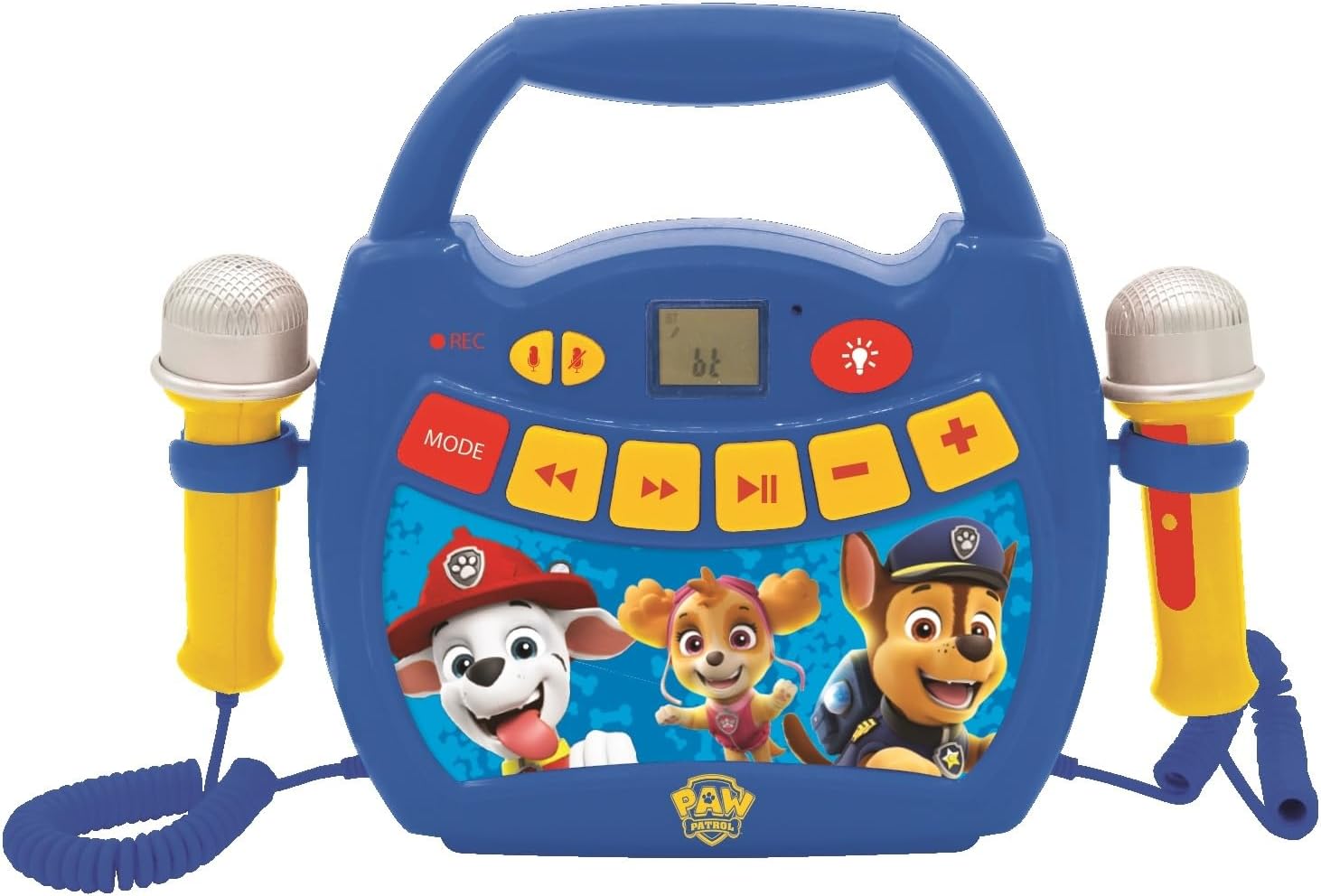 Lexibook, Paw Patrol Kids Portable Karaoke Digital Player Microphones Light Effects Bluetooth, Disc and Voice Swap Functions, Blue, MP320PAZLXB