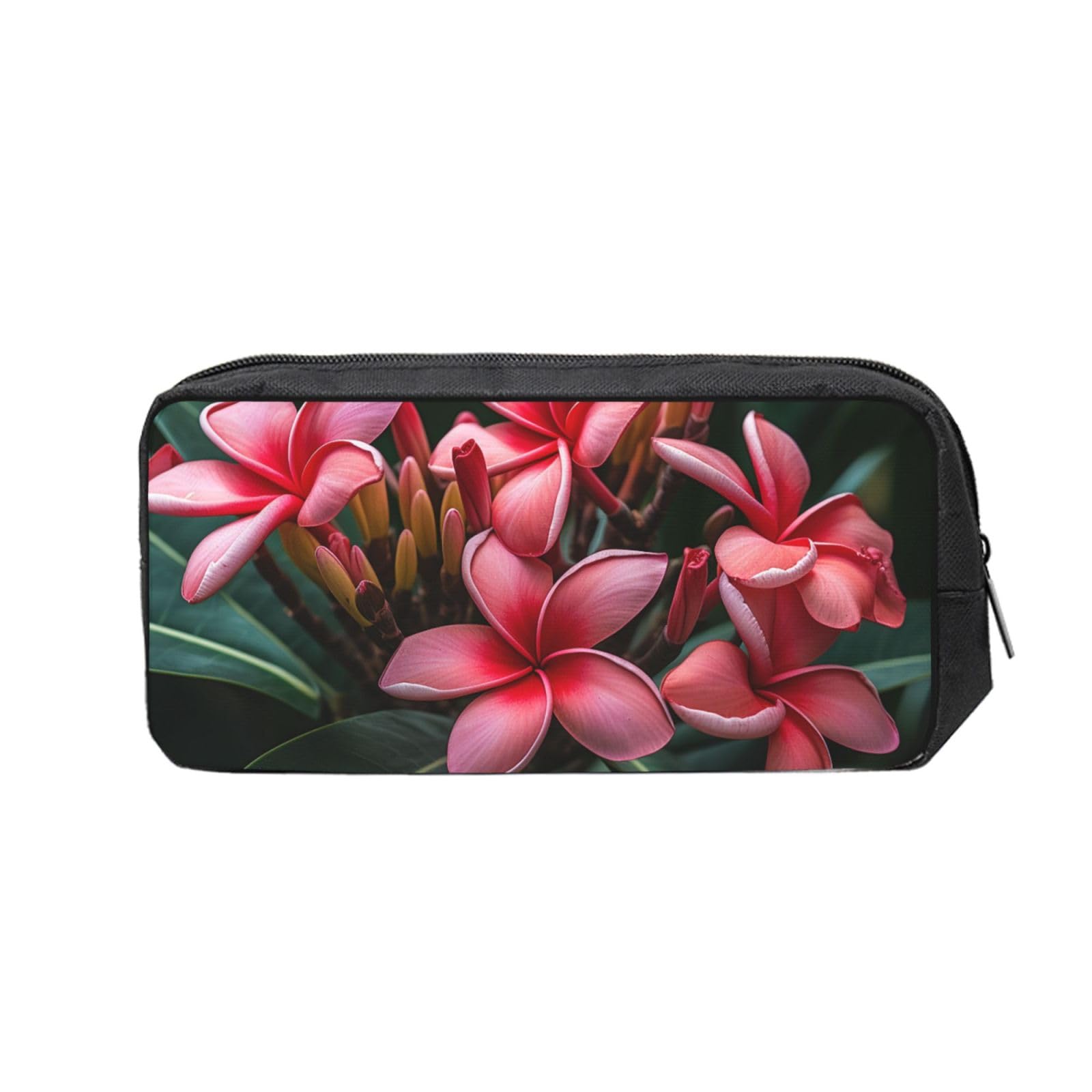 FodPand Plumeria Pencil Case Large Capacity Pencil Pouch With Zippers Portable Waterproof Pencil Bag Makeup Pouch Cosmetic Bag For Women Men