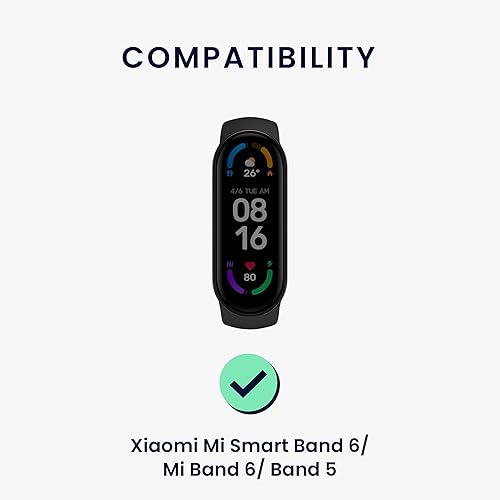 Miniatura 6 de kwmobile Correas de reloj compatibles con Xiaomi Mi Smart Band 6  Mi Band 6  Band 5 - Juego de 2 correas de silicona de repuesto -
