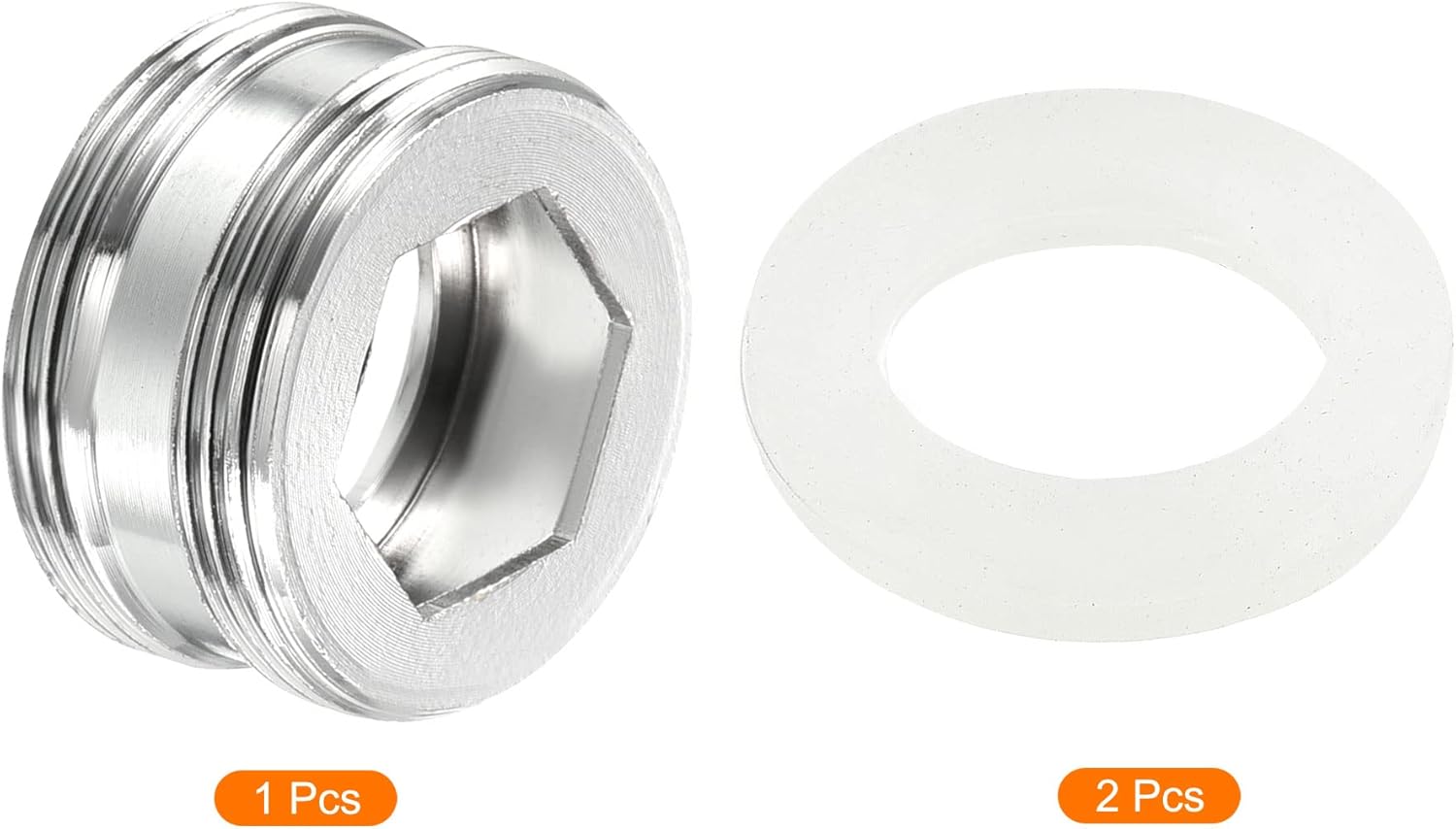 PATIKIL M22*1.0 Male to M22*1.0 Male Thread Faucet Adapter, Chromed Aerator Straight Connector for Garden Hose Water Filter Pipe, Silver