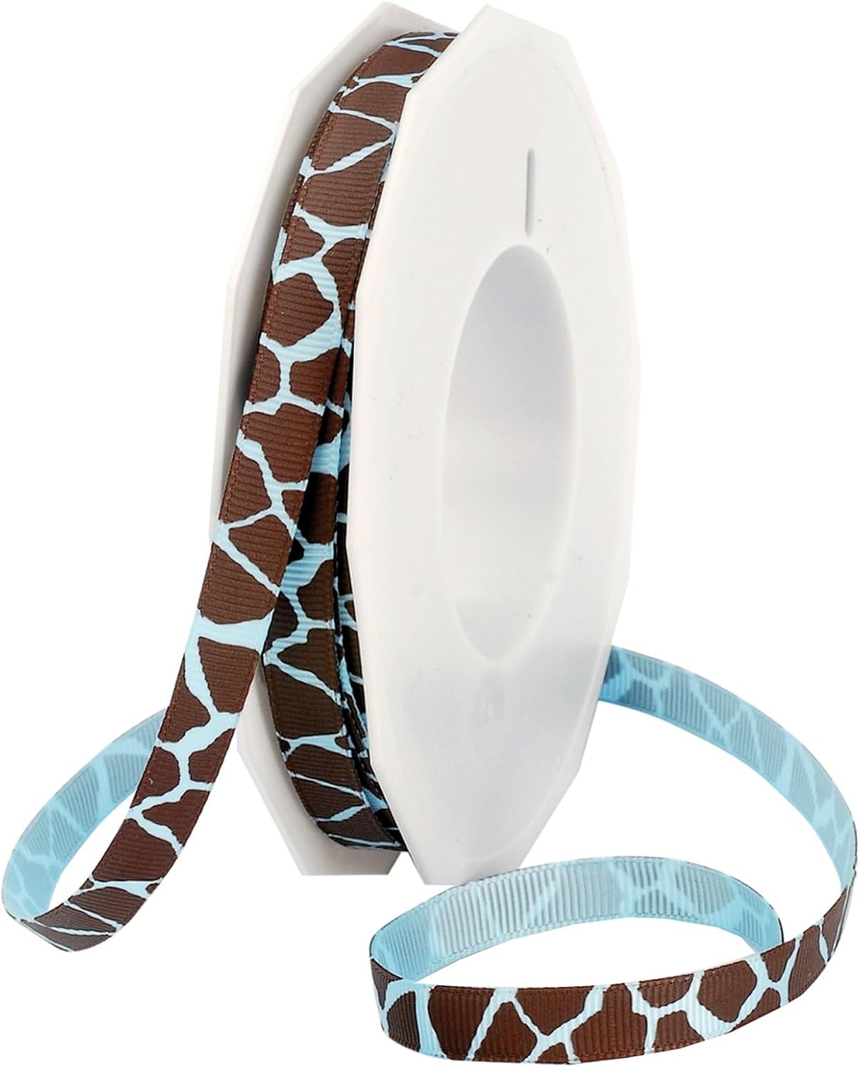 Morex Ribbon Giraffe Grosgrain Ribbons, Animal Print, 1-1/2-Inch by 20-Yard, Natural Brown