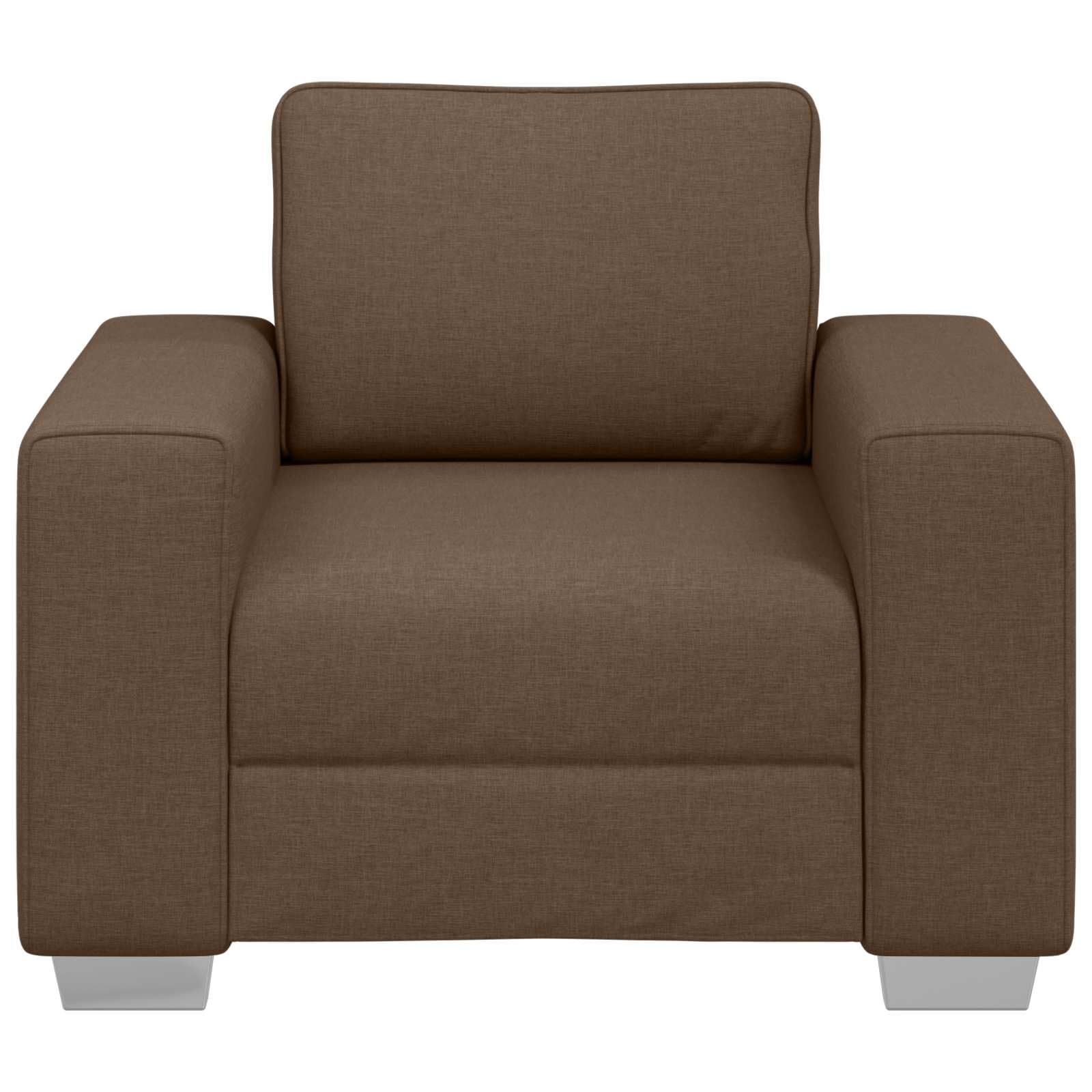 Sofá de tela moderno, 59 cm, marrón, con amplios apoyabrazos para la sala de estar, diseño transpirable y forma elegante, sensación de asiento cómoda gracias a materiales de espuma y fibra
