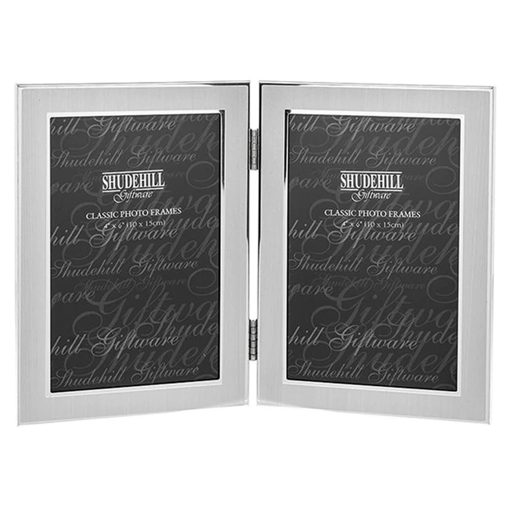 Satin Silver Double Portrait Picture Photo Frame 6x4