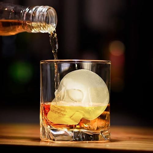 Miniatura 3 de Molde de Cubitos de Hielo de Calavera 3D Extra Grande de Silicona Moldes de Hielo para Whisky Bandejas de Cubitos de Hielo con Embudo para Taza de