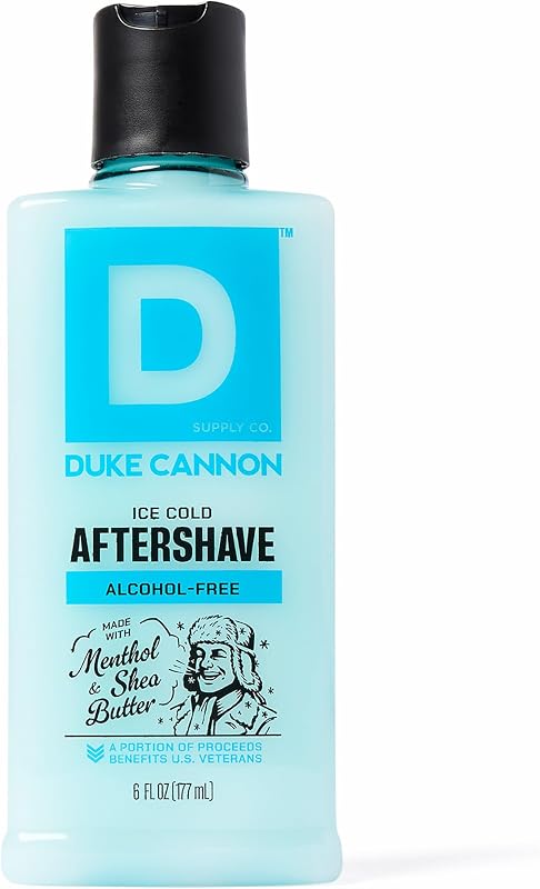 Duke Cannon Ice Cold Cooling After Shave Balm for Men - 6 fl oz | Alcohol-Free Post-Shave Balm for Men - Made with Menthol & Shea Butter