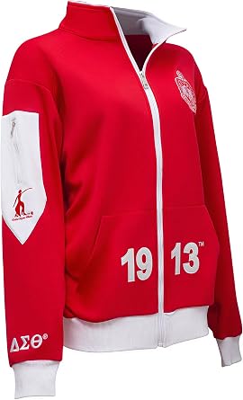 Delta Sigma/ Theta Elite Track Jacket [Red] - ID#11400-143-207-0-0