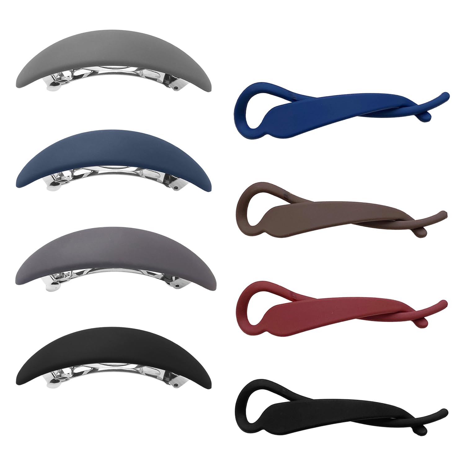 4 Pieces Of Curved Hair Clips And 4 Pieces Of Cross Hair Clips, Women'S Hair Accessories, Fashionable And Simple Hair Clips