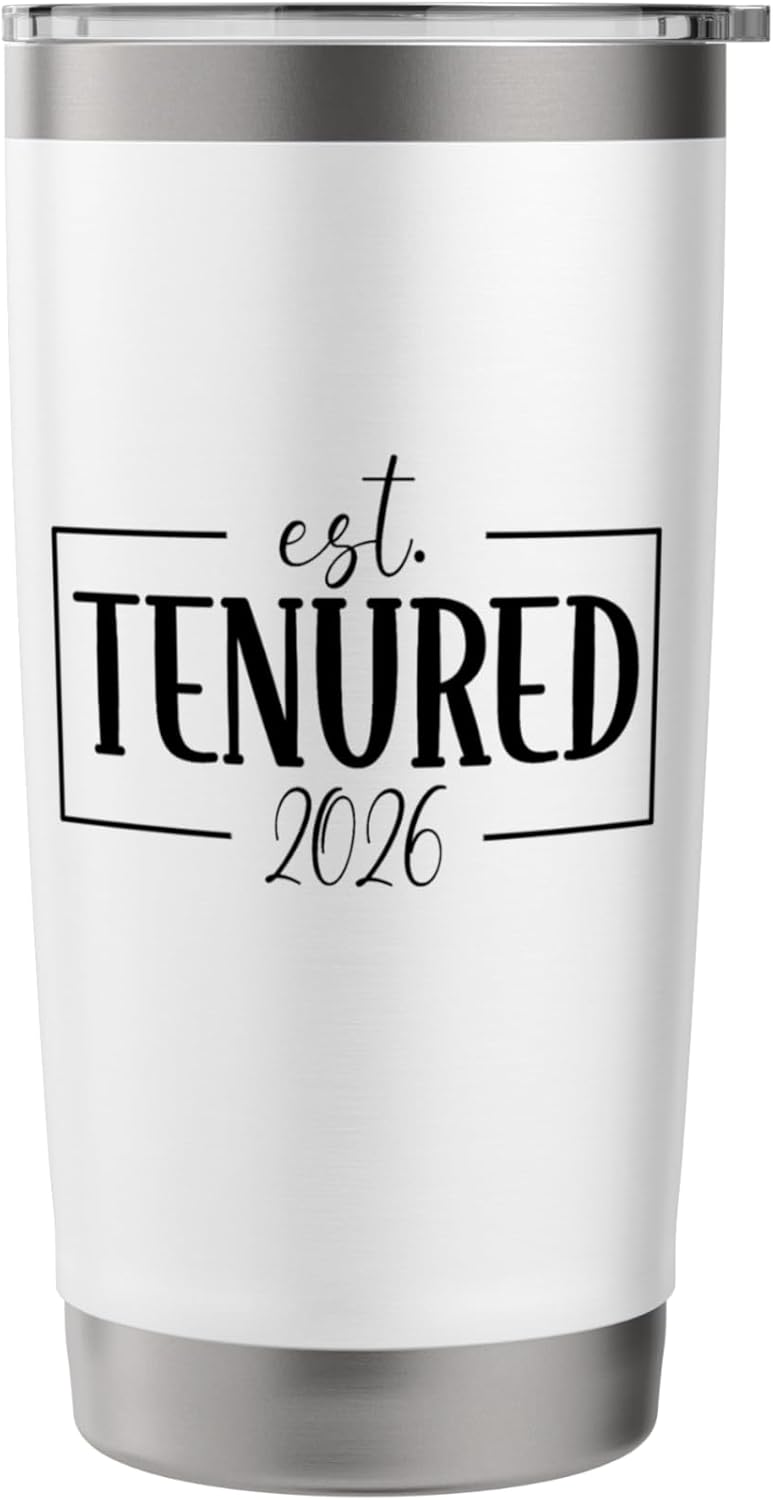 Tenured 2026 Congrats On Tenure Teachers Professor Promotion Stainless Steel Insulated Tumbler - Image 3