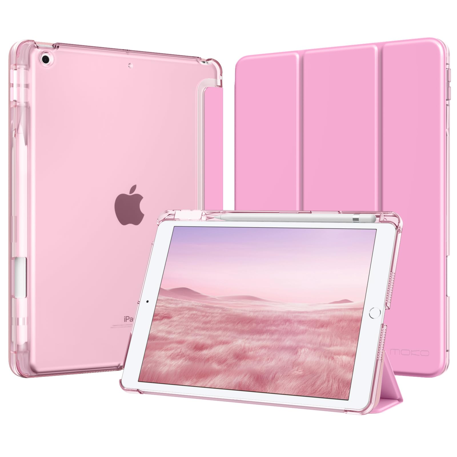 MoKo for iPad 9th/8th/7th Generation Case 10.2-Inch 2021/2020/2019 with Pencil Holder, Slim Light Trifold Smart Protective Cover for iPad 10.2 with
