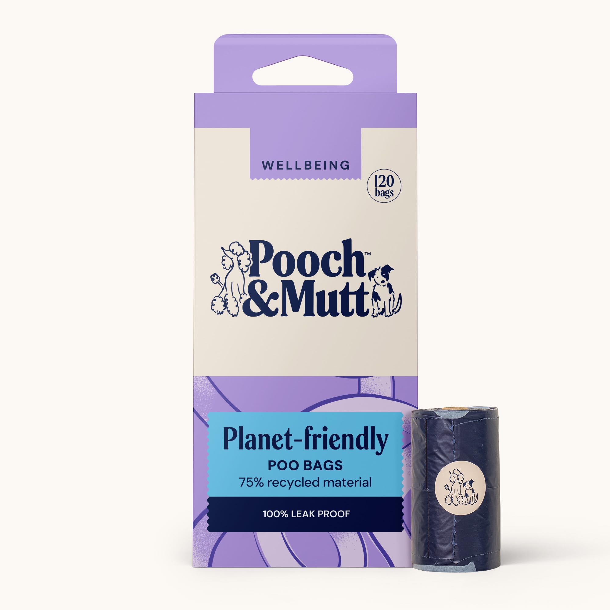 Pooch & Mutt - Dog Poo Bags, Leak Proof & Extra Thick, 120 Bags | Unscented, Planet Friendly, Recyclable Waste Bags, Refill Rolls for Dogs