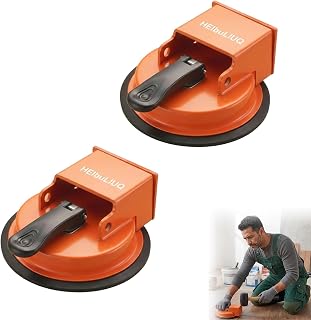 Floor Gap Fixer Tool, Heavy Duty Laminate Plank Suction Cup for Wood and Vinyl, Solid Carbon Steel Rubber Pad Adjustable Height Setter, Close Unsightly Seams Home Repair Equipment Kit(2pcs)