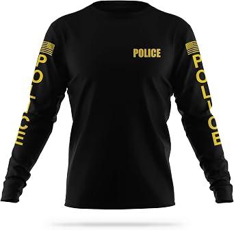 13Fifty Police Utility Long Sleeve Shirts for Men - Moisture-Wicking Quick Dry Security Shirt, Lightweight USA Patriotic Apparel