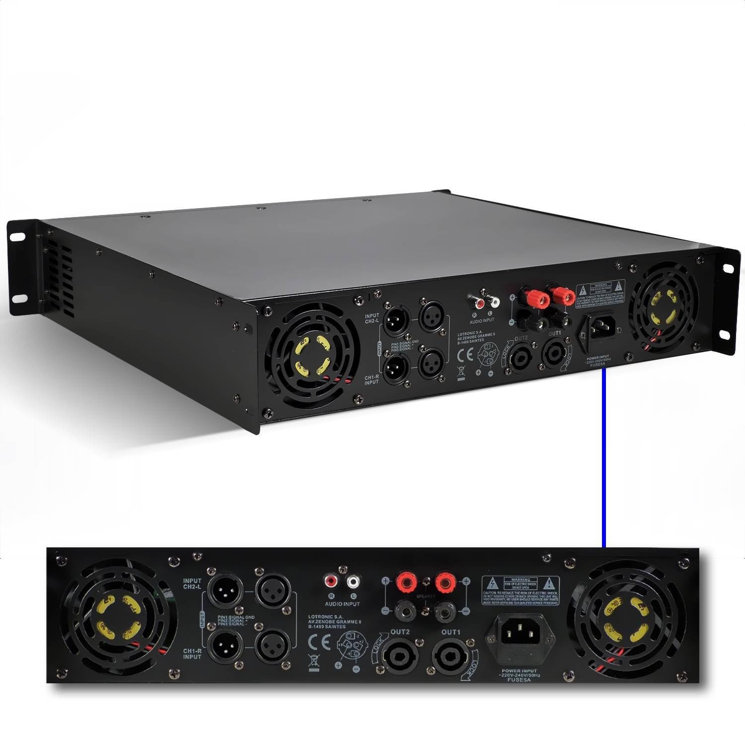 Amplificateur sono 2 x 1000W rack 19" XLR/RCA/Jack 6.35mm - Ibiza Sound SA2000