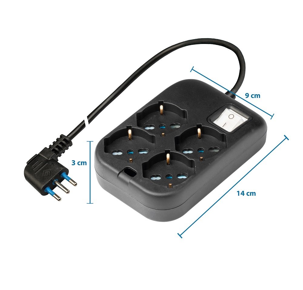 Poly Piscine Multiprise Compact Avec 6 Prises, 1,5 M De Câble Et