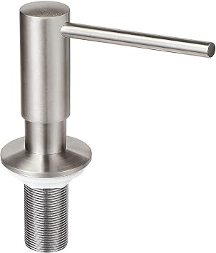 EADOT Brushed Nickel Built in Soap Dispenser for Kitchen Sink with 17 OZ PET Bottle Brass Pump Head Deck Mounted Dish Soap Dispenser