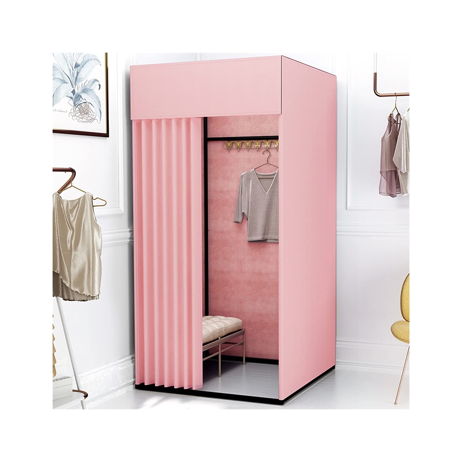 90% Tasa De Sombreado Vestuario De Baño De Campamento Probador De Partición De Protección De Privacidad Separador De Ambientes Con Cortina Y Vestidor Cuadrado Con Soporte 14 Colores ( Color : E , Size