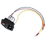 Lind Kitchen Three-IN-One AC Power Socket with Cord+Switch+Socket Set (15A/250V) Rocker Switch Power Socket Inlet Module Plugs